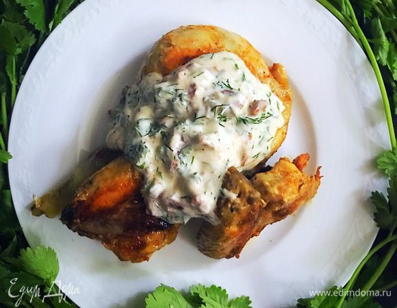 Курица с соусом из йогурта (без духовки) Курица с соусом из йогурта (без духовки)