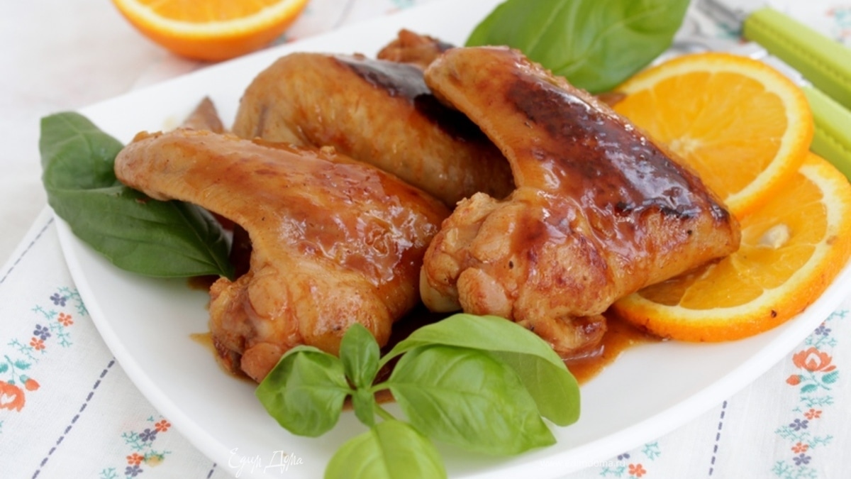 Куриные крылышки с апельсиновой заправкой