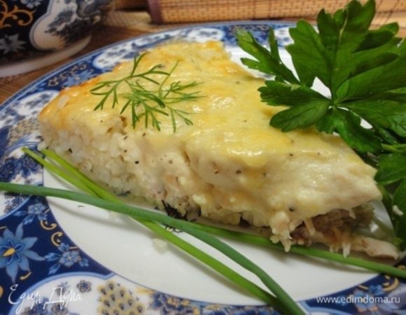 Курица, запеченная с рисом и сыром (Gratin de volaille)