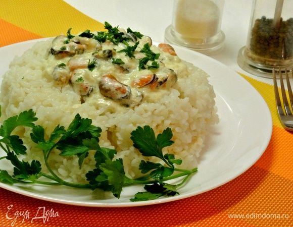 Рис с мидиями в соусе Рис с мидиями в соусе