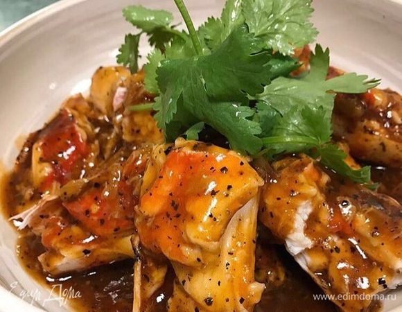 Креветки с соусом из личи Креветки с соусом из личи