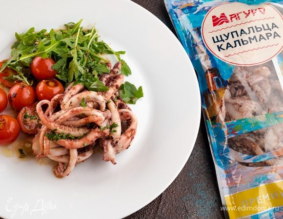 Ароматные щупальца кальмаров на гриле Ароматные щупальца кальмаров на гриле