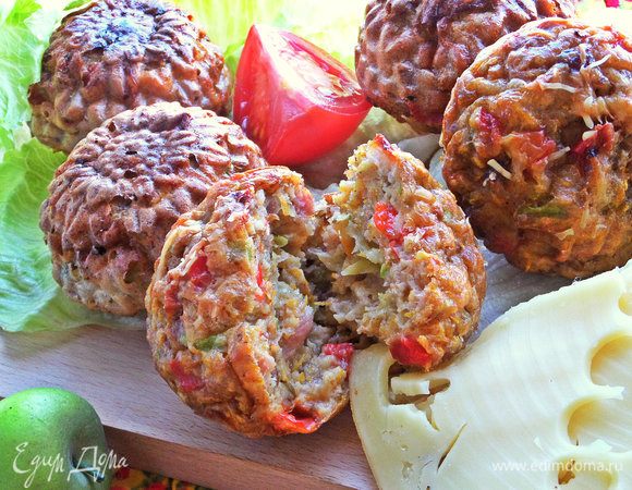 Несладкие кексы с кабачком и тыквой Несладкие кексы с кабачком и тыквой