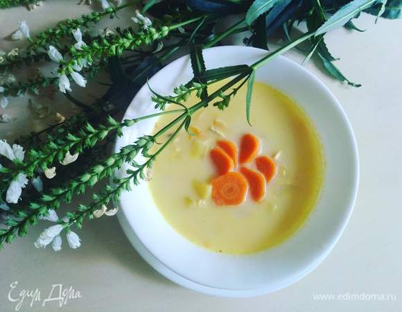 Сырный суп с морковью