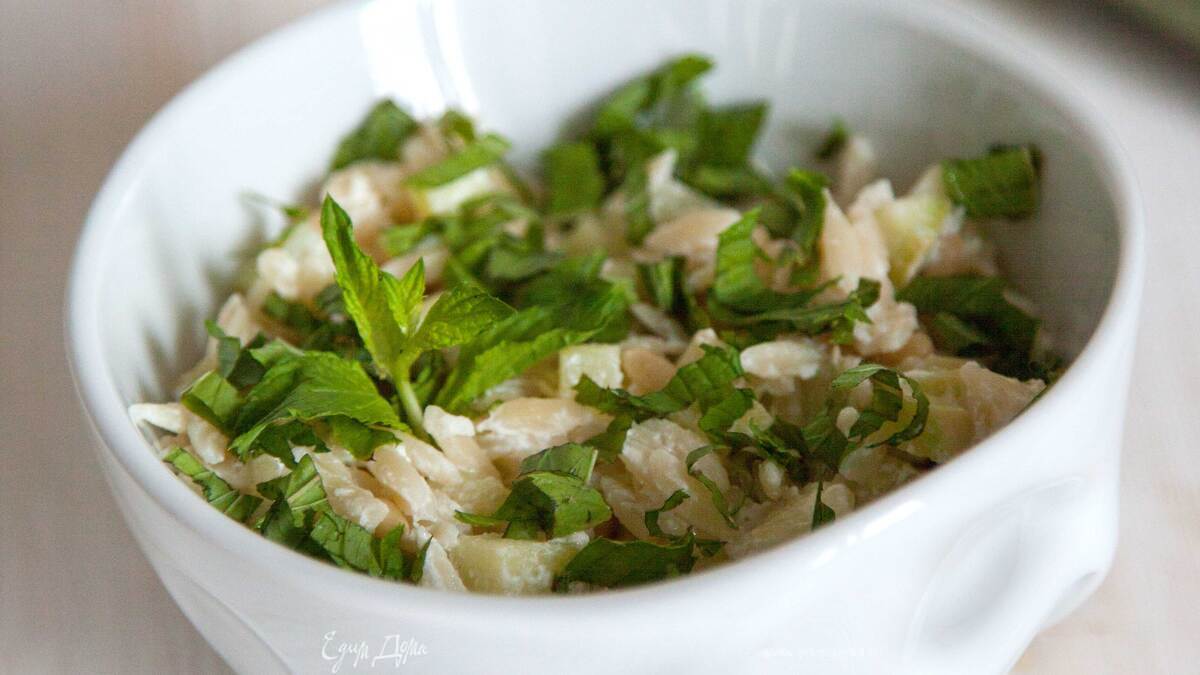 Орзо с кабачком в сливочном соусе