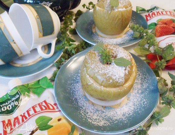 Запеченные яблоки с джемом и бананом Запеченные яблоки с джемом и бананом