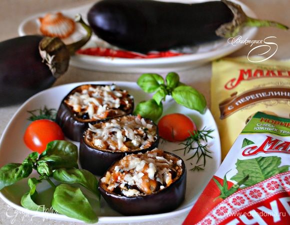 Закуска из баклажанов с мидиями