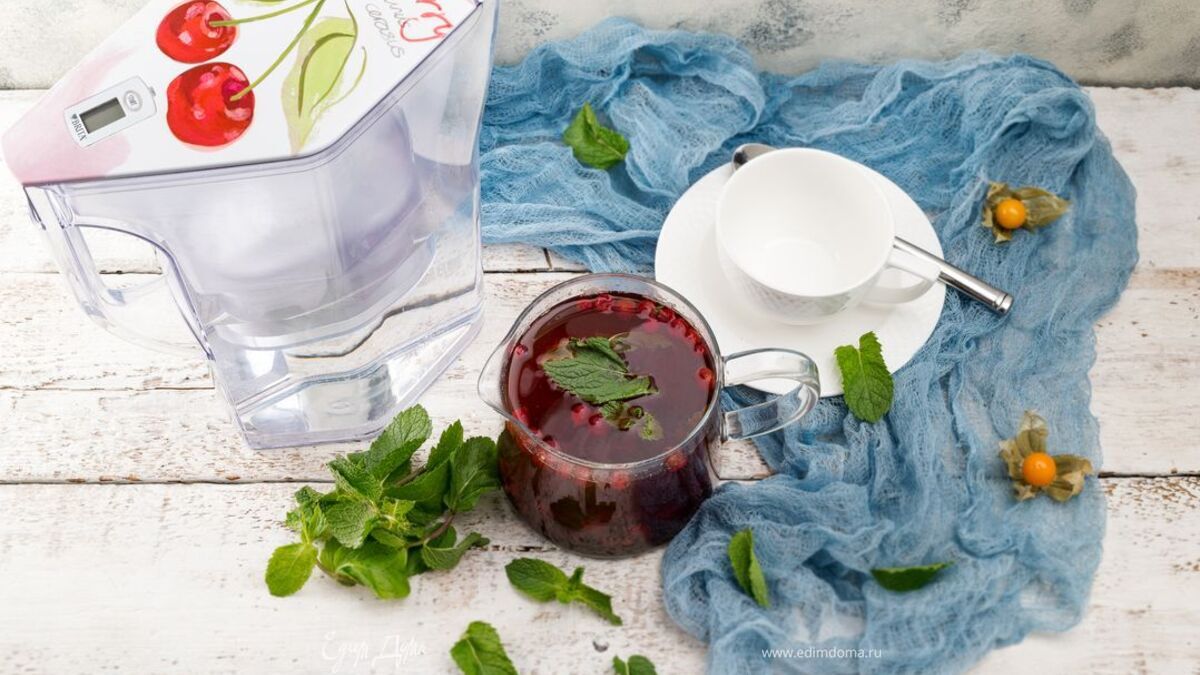 Клюквенный чай с мятой