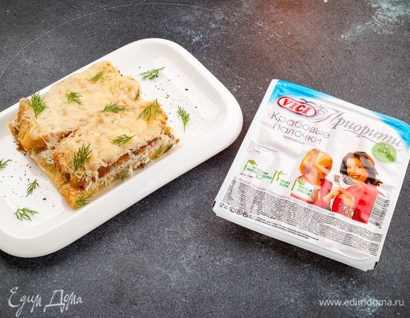 Хлебный пудинг с крабовыми палочками