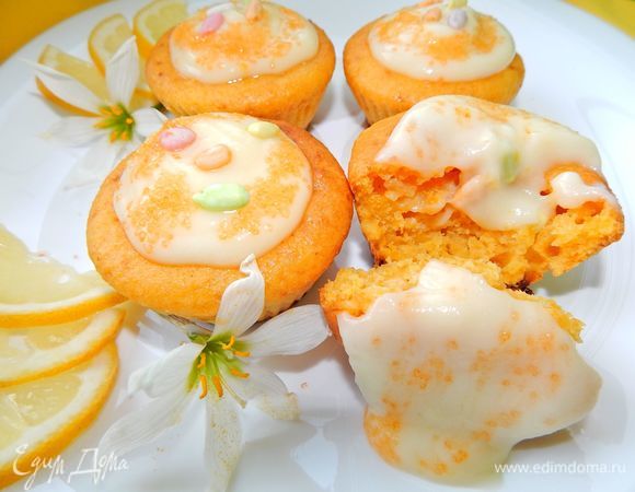 Тыквенные кексы с лимонным кремом Тыквенные кексы с лимонным кремом