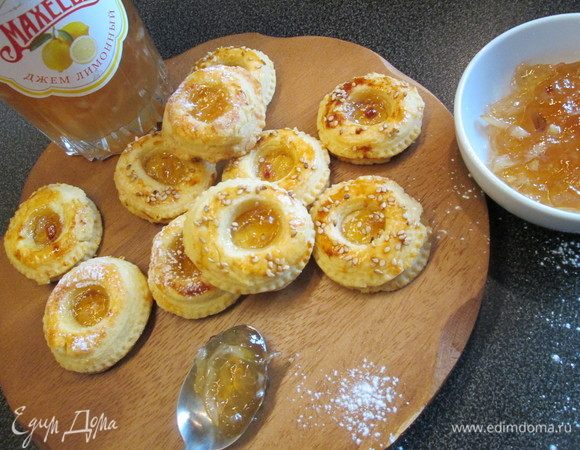 Печенье песочное с лимонным джемом Печенье песочное с лимонным джемом