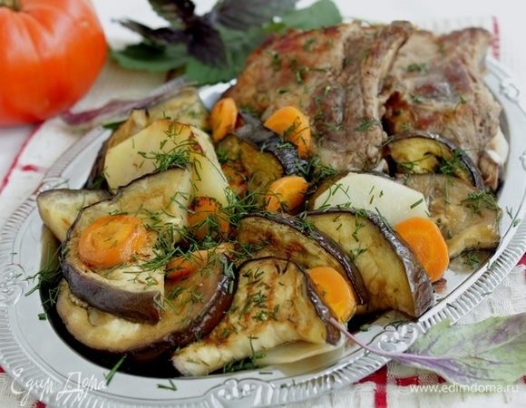 Свинина с баклажанами, томленная в пиве