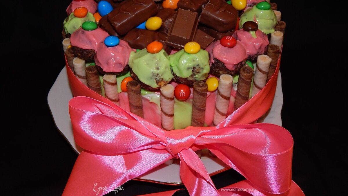 Шоколадно-тыквенный торт с бананом