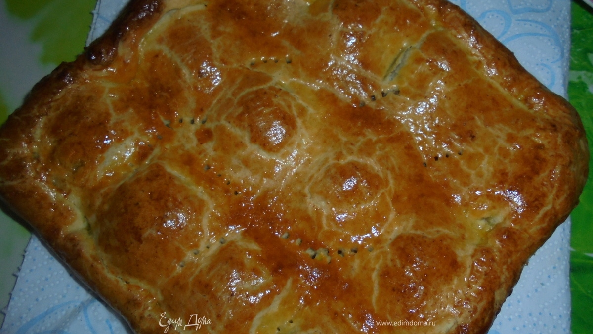 Яблочный пирог на творожном тесте