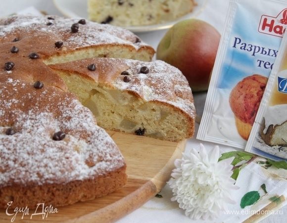 Пирог с грушей и шоколадом