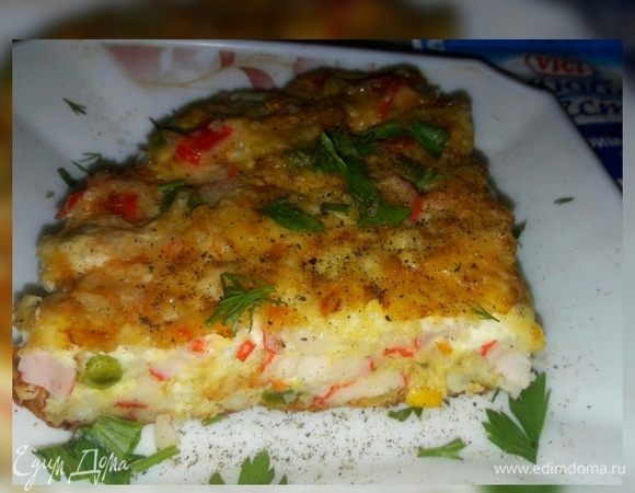 Крабовая запеканка с овощами