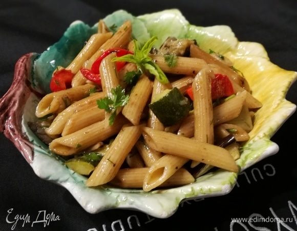 Паста-салат с запеченными овощами 