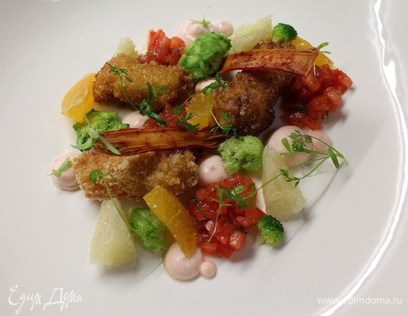 Салат с крабовым мясом в 3-х текстурах