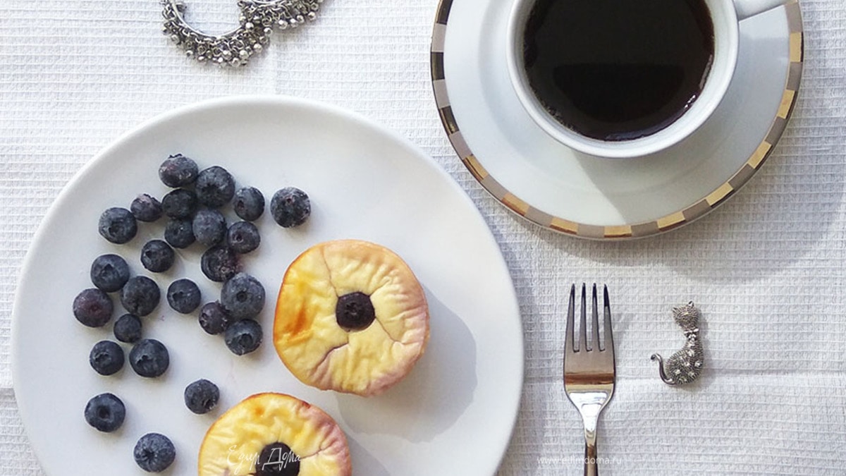 Творожные маффины с голубикой