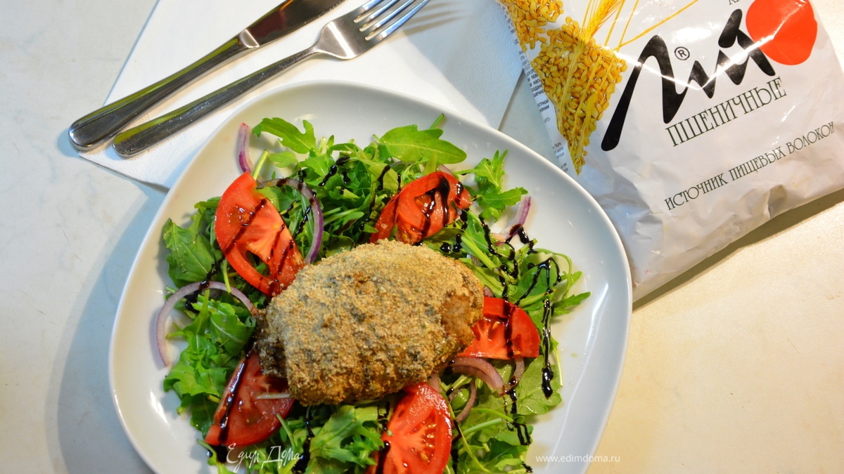 Куриные грудки в панировке из отрубей