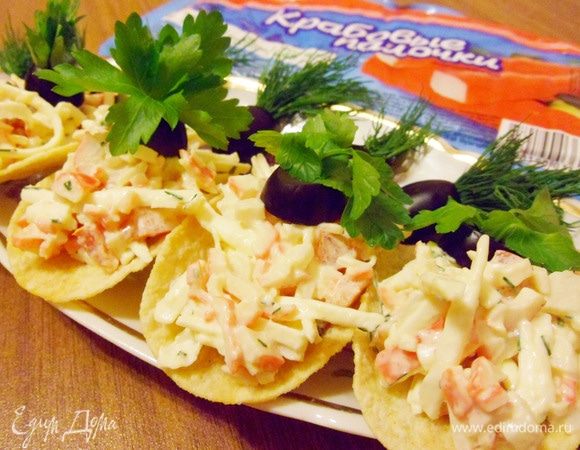 Закуска на чипсах «Морская»