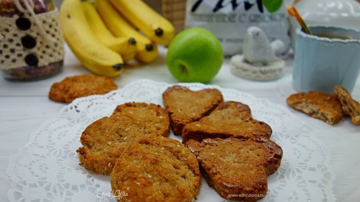 Творожное печенье с отрубями