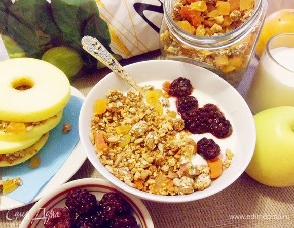 Домашняя гранола с отрубями