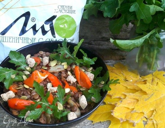Чечевичный салат с отрубями 