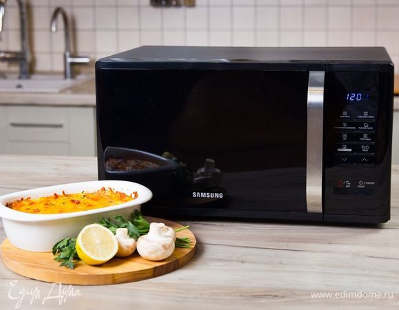 Семга с сыром и грибами в микроволновке Samsung