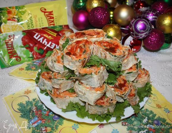 Рулеты с морковью по-корейски