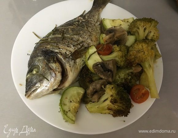 Дорада с овощным гарниром Дорада с овощным гарниром