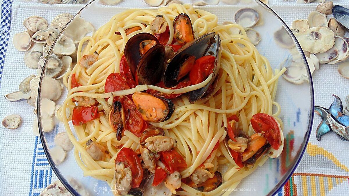 Лингвини с морепродуктами Allo scoglio