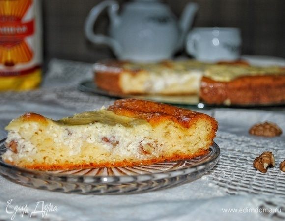 Быстрая ватрушка с творогом и карамельным соусом Быстрая ватрушка с творогом и карамельным соусом