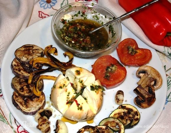 Ароматное масло к моцарелле и овощам-гриль