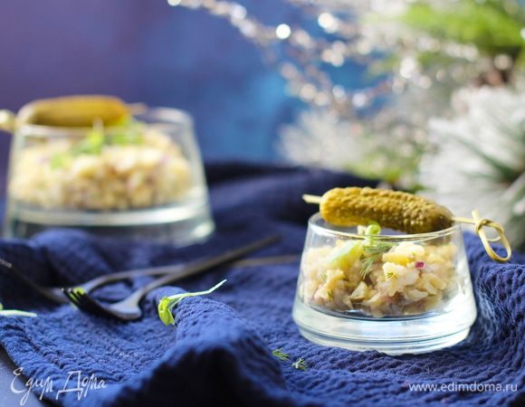 Картофельный салат с белой рыбой