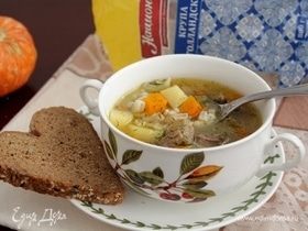 Суп с бараниной, тыквой и перловкой