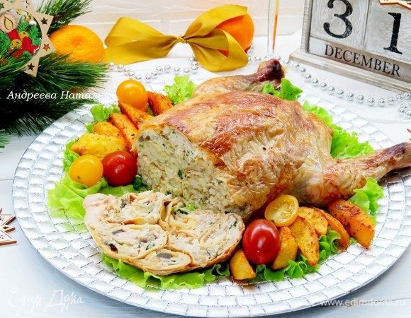 Курица, фаршированная блинами Курица, фаршированная блинами