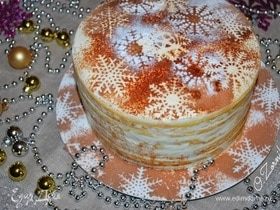 Торт «Сливочные снежинки»