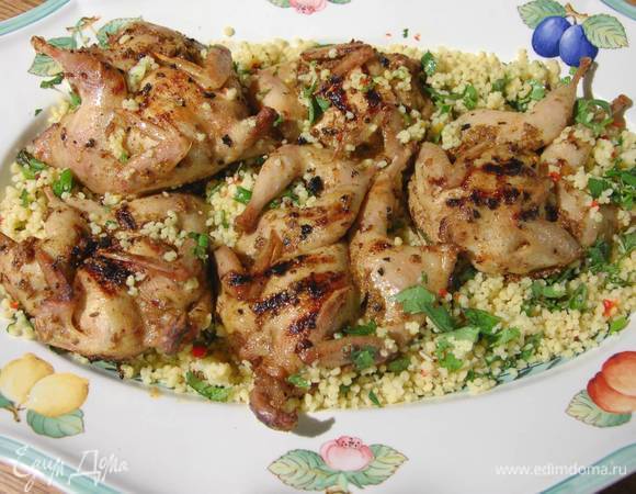 Пряные перепелки с салатом из кускуса Пряные перепелки с салатом из кускуса
