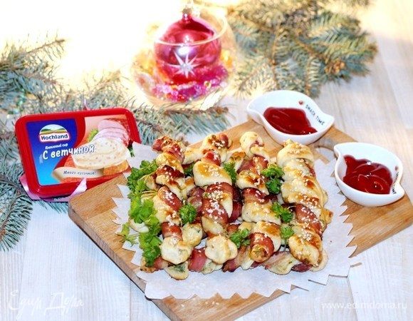 Сырные рулетики с беконом и зеленым луком Сырные рулетики с беконом и зеленым луком