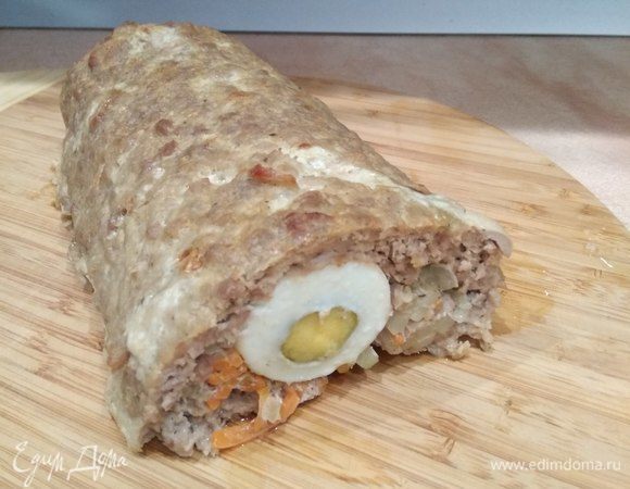 Рулет из фарша с овощами