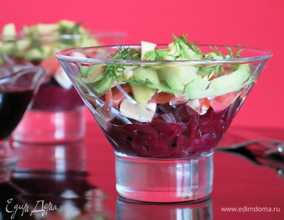 Салат-коктейль с гранатовой заправкой