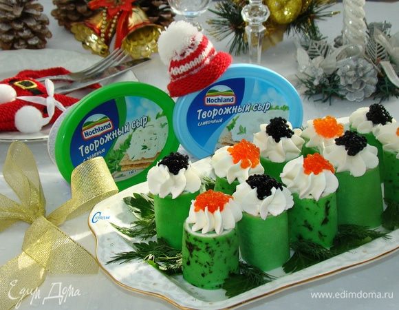 Закусочные блинчики со шпинатом и лососем Закусочные блинчики со шпинатом и лососем