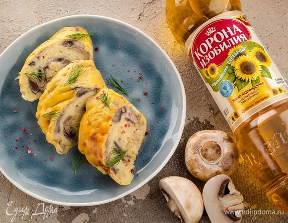 Картофельный рулет с грибами