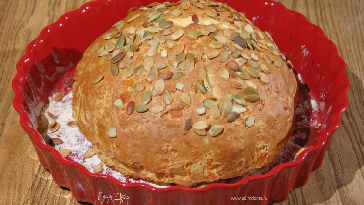 Хлеб на соде с сыром и семечками