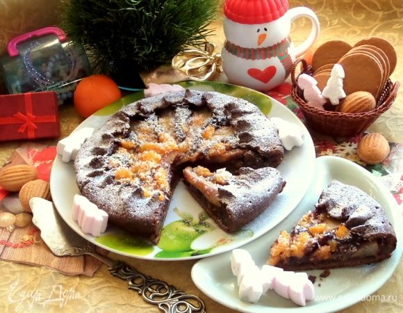 Фруктовая галета на шоколадном тесте