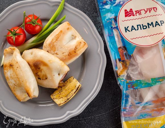 Кальмары, фаршированные грибами и овощами Кальмары, фаршированные грибами и овощами