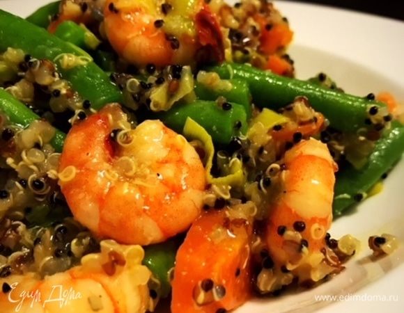 Киноа с креветками и фасолью Киноа с креветками и фасолью