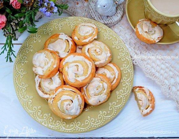 Творожное печенье с меренгой