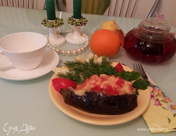 Запеченные баклажаны с мясом и картошкой Запеченные баклажаны с мясом и картошкой